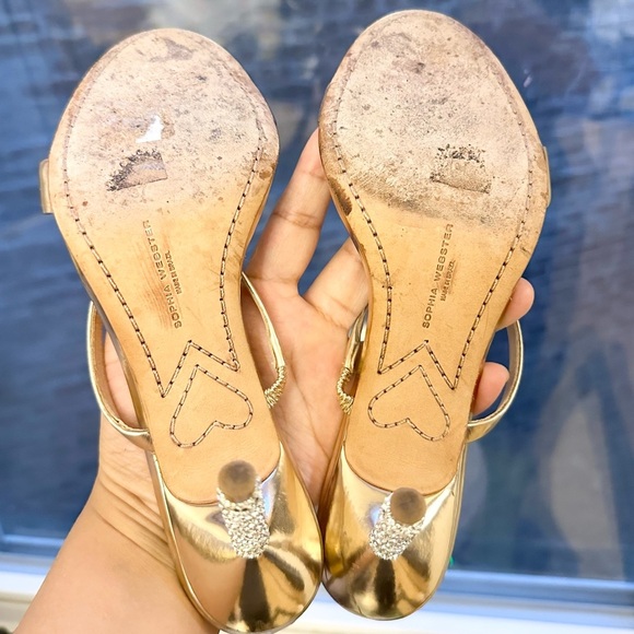 🌺SOPHIA WEBSTER🌺 Rosalind Metallic Crystal-Heel Sandals size 37 - Picture 17 of 17